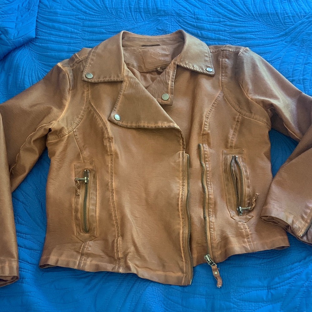 Max Studio Brown Leather Jacket